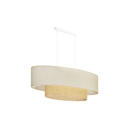 Duolla - Lámpara colgante DOUBLE OVAL NATURE 2xE27/15W/230V color crema/beige