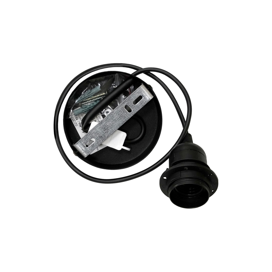 Duolla - Lámpara colgante DOUBLE RATTAN 1xE27/15W/230V diá. 40 cm negro