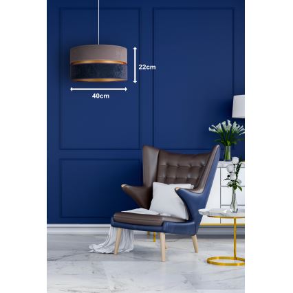 Duolla - Lámpara colgante DUO 1xE27/15W/230V diá. 40 cm azul