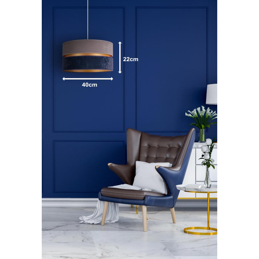 Duolla - Lámpara colgante DUO 1xE27/15W/230V diá. 40 cm azul