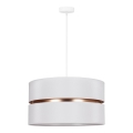 Duolla - Lámpara colgante DUO 1xE27/15W/230V diá. 40 cm blanco/dorado