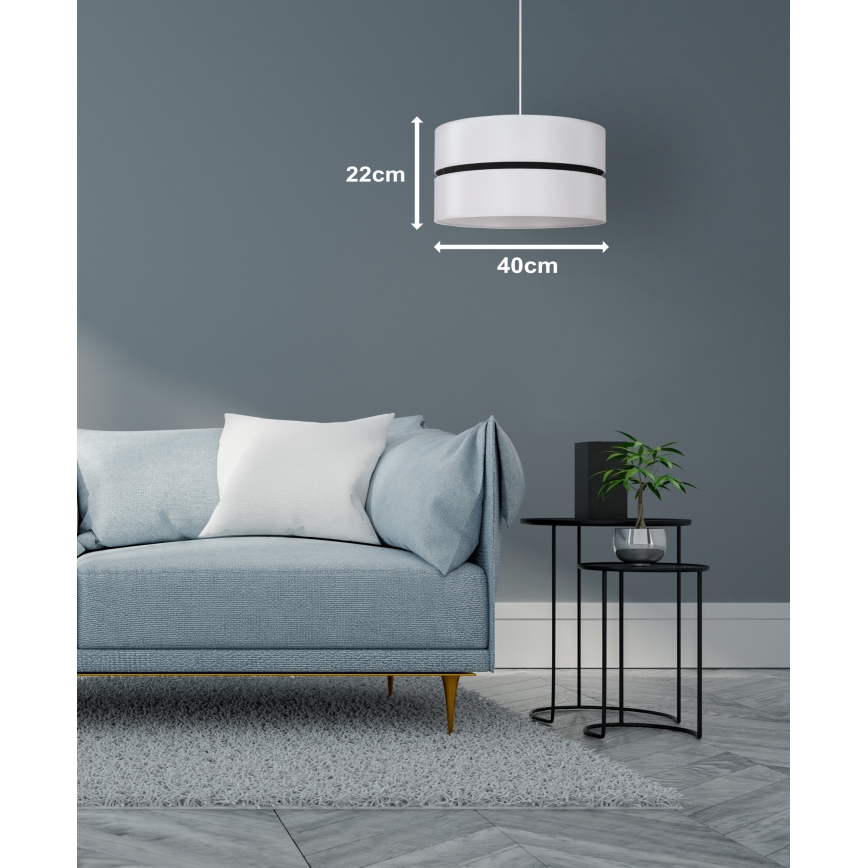 Duolla - Lámpara colgante DUO 1xE27/15W/230V diá. 40 cm blanco/negro