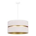 Duolla - Lámpara colgante DUO 1xE27/15W/230V diá. 40 cm color crema/dorado