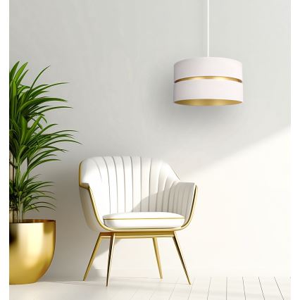 Duolla - Lámpara colgante DUO 1xE27/15W/230V diá. 40 cm color crema/dorado