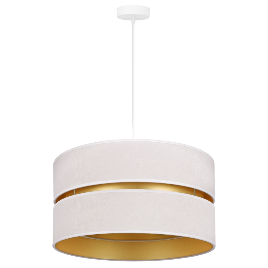 Duolla - Lámpara colgante DUO 1xE27/15W/230V diá. 40 cm color crema/dorado