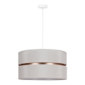 Duolla - Lámpara colgante DUO 1xE27/15W/230V diá. 40 cm color crema/dorado