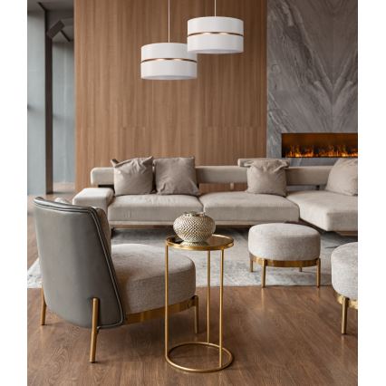 Duolla - Lámpara colgante DUO 1xE27/15W/230V diá. 40 cm color crema/dorado