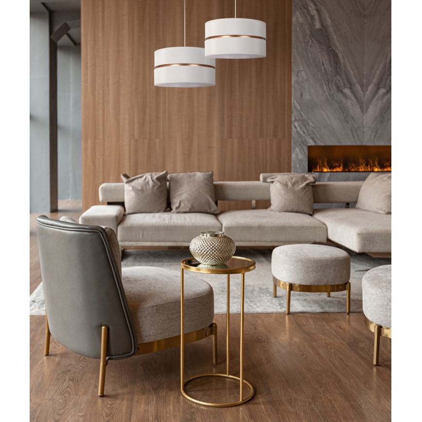 Duolla - Lámpara colgante DUO 1xE27/15W/230V diá. 40 cm color crema/dorado