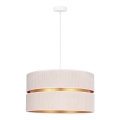 Duolla - Lámpara colgante DUO 1xE27/15W/230V diá. 40 cm color crema/dorado