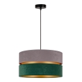 Duolla - Lámpara colgante DUO 1xE27/15W/230V diá. 40 cm gris/Verde/dorado