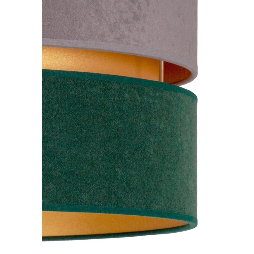 Duolla - Lámpara colgante DUO 1xE27/15W/230V diá. 40 cm gris/Verde/dorado
