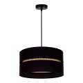 Duolla - Lámpara colgante DUO 1xE27/15W/230V diá. 40 cm negro/ratán