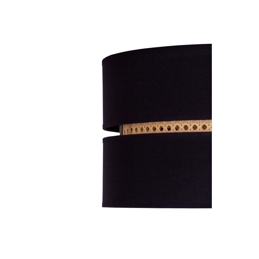 Duolla - Lámpara colgante DUO 1xE27/15W/230V diá. 40 cm negro/ratán