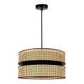 Duolla - Lámpara colgante DUO 1xE27/15W/230V diá. 40 cm ratán/negro