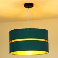 Duolla - Lámpara colgante DUO 1xE27/15W/230V diá. 40 cm turquesa/dorado