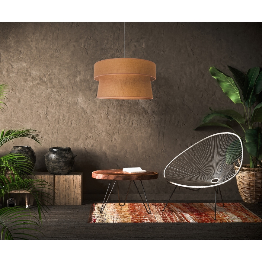 Duolla - Lámpara colgante ETNIC 1xE27/40W/230V diá. 45 cm beige