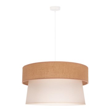 Duolla - Lámpara colgante ETNIC 1xE27/40W/230V diá. 45 cm color crema/beige