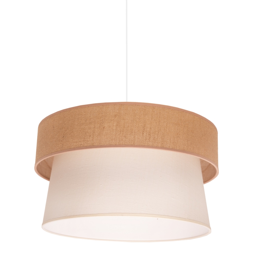 Duolla - Lámpara colgante ETNIC 1xE27/40W/230V diá. 45 cm color crema/beige