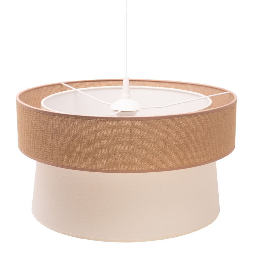 Duolla - Lámpara colgante ETNIC 1xE27/40W/230V diá. 45 cm color crema/beige