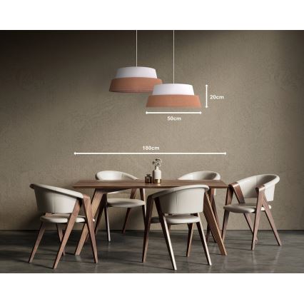 Duolla - Lámpara colgante GALAXY 1xE27/15W/230V diá. 50 cm marrón/blanco