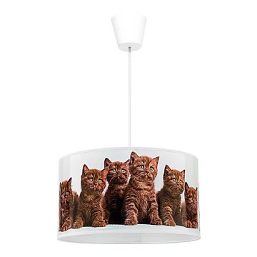 Duolla - Lámpara colgante infantil CATS 1xE27/40W/230V diá. 35 cm