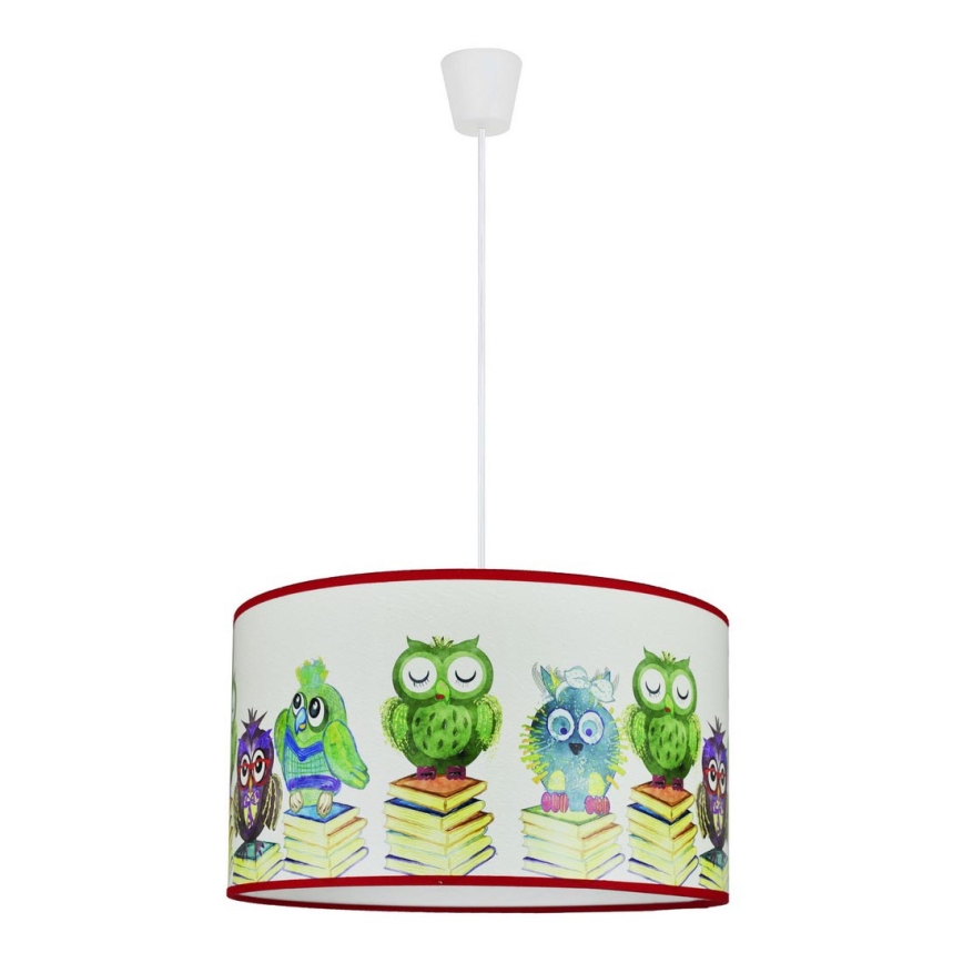 Duolla - Lámpara colgante infantil OWL 1xE27/15W/230V diá. 35 cm