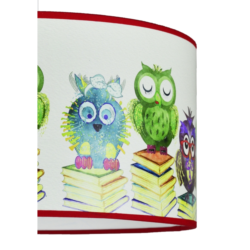 Duolla - Lámpara colgante infantil OWL 1xE27/15W/230V diá. 35 cm
