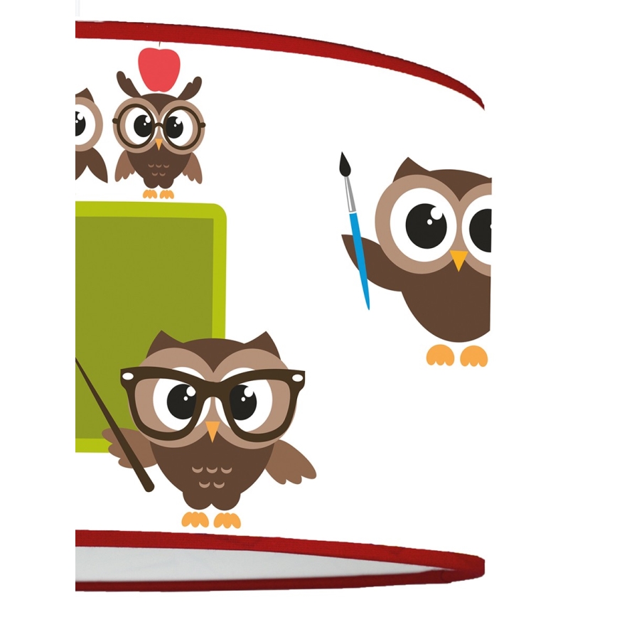 Duolla - Lámpara colgante infantil OWLS MULTI 1xE27/15W/230V diá. 35 cm