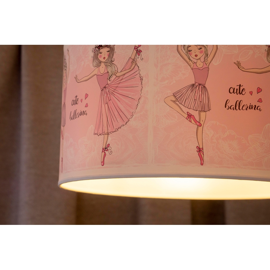 Duolla - Lámpara colgante infantil PRINT M 1xE27/40W/230V diá. 35 cm bailarinas
