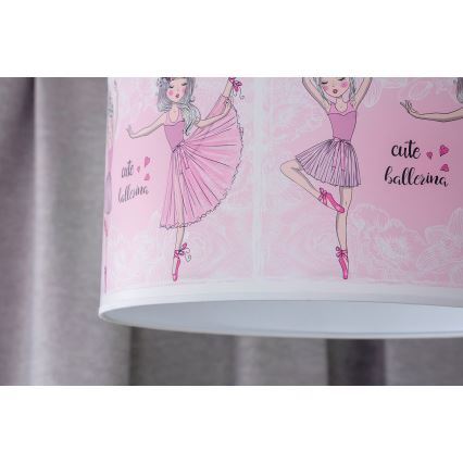 Duolla - Lámpara colgante infantil PRINT M 1xE27/40W/230V diá. 35 cm bailarinas