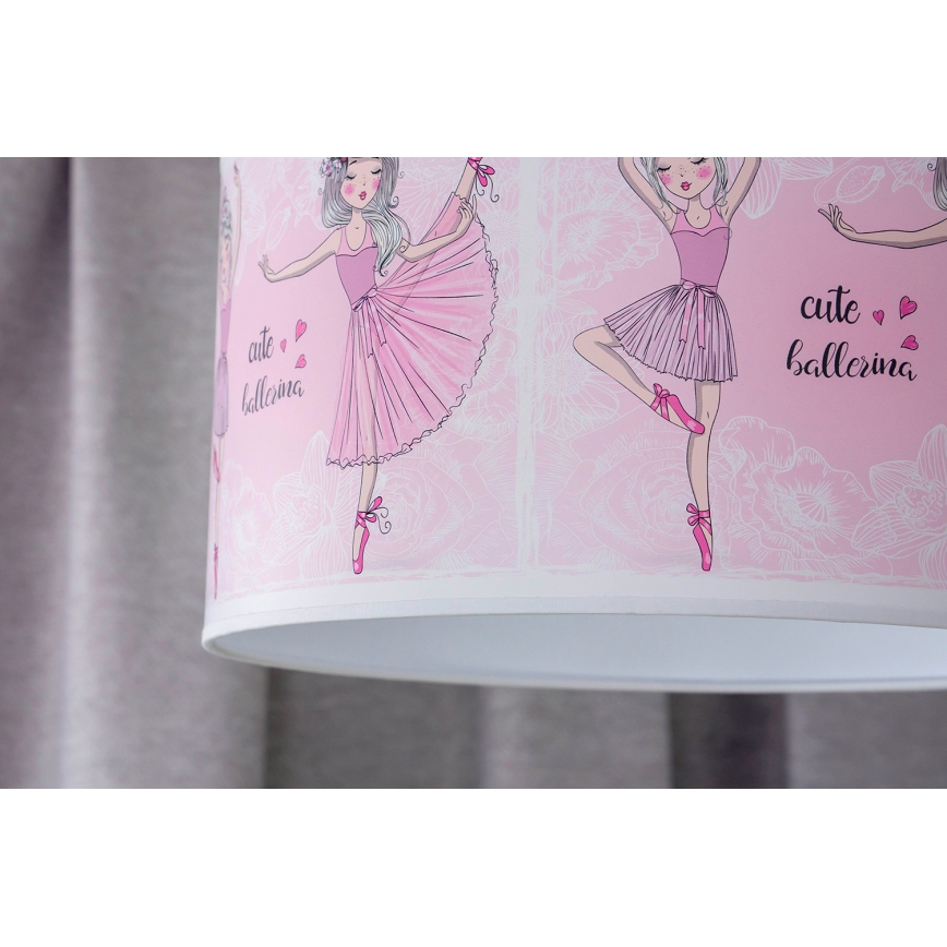 Duolla - Lámpara colgante infantil PRINT M 1xE27/40W/230V diá. 35 cm bailarinas