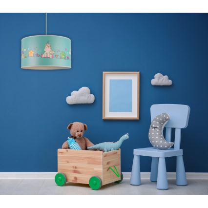 Duolla - Lámpara colgante infantil UNICORN 1xE27/15W/230V diá. 35 cm
