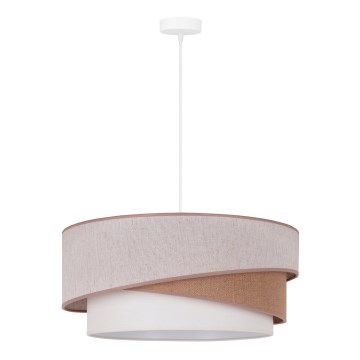 Duolla - Lámpara colgante KOBO 1xE27/15W/230V diá. 45 cm beige/marrón/blanco