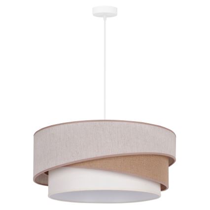 Duolla - Lámpara colgante KOBO 1xE27/15W/230V diá. 45 cm beige/marrón/blanco