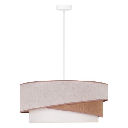 Duolla - Lámpara colgante KOBO 1xE27/15W/230V diá. 45 cm beige/marrón/blanco