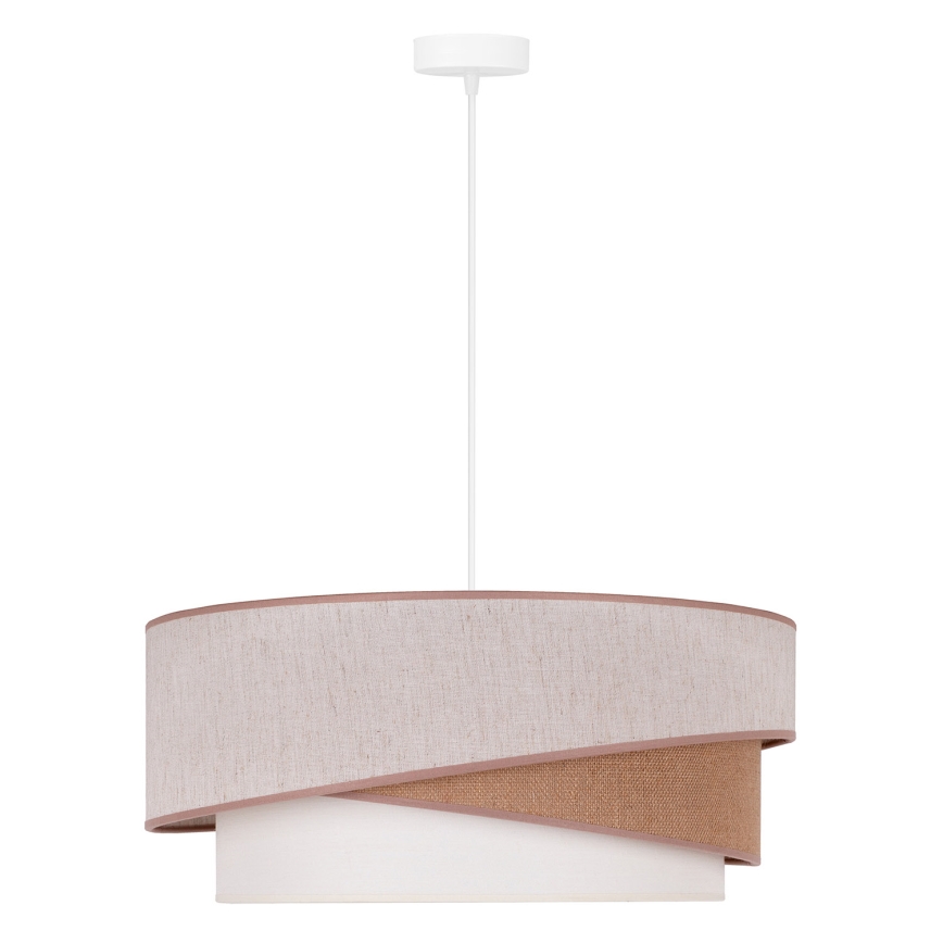 Duolla - Lámpara colgante KOBO 1xE27/15W/230V diá. 45 cm beige/marrón/blanco