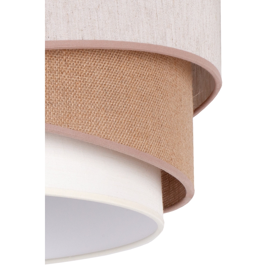 Duolla - Lámpara colgante KOBO 1xE27/15W/230V diá. 45 cm beige/marrón/blanco