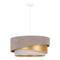 Duolla - Lámpara colgante KOBO 1xE27/15W/230V diá. 45 cm marrón/dorado/color crema