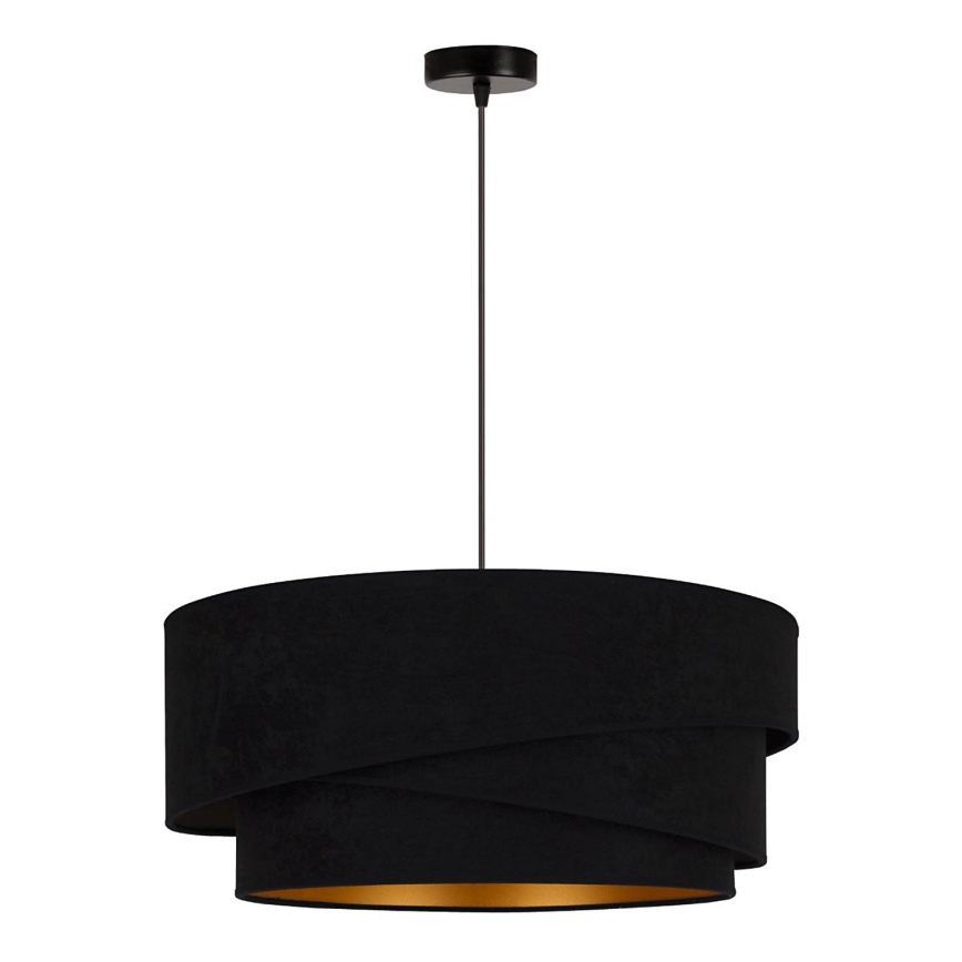 Duolla - Lámpara colgante KOBO 1xE27/15W/230V diá. 45 cm negro/dorado