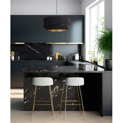 Duolla - Lámpara colgante KOBO 1xE27/15W/230V diá. 45 cm negro/dorado