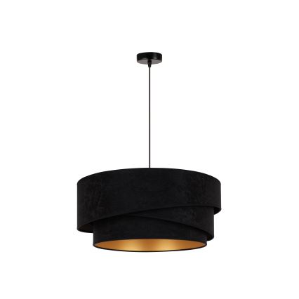 Duolla - Lámpara colgante KOBO 1xE27/15W/230V diá. 45 cm negro/dorado