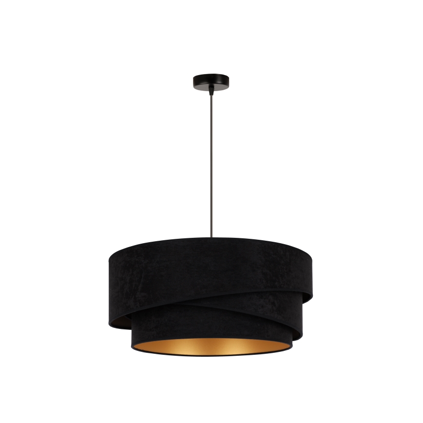 Duolla - Lámpara colgante KOBO 1xE27/15W/230V diá. 45 cm negro/dorado