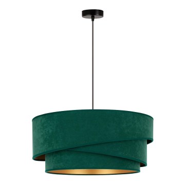 Duolla - Lámpara colgante KOBO 1xE27/15W/230V diá. 45 cm verde/dorado