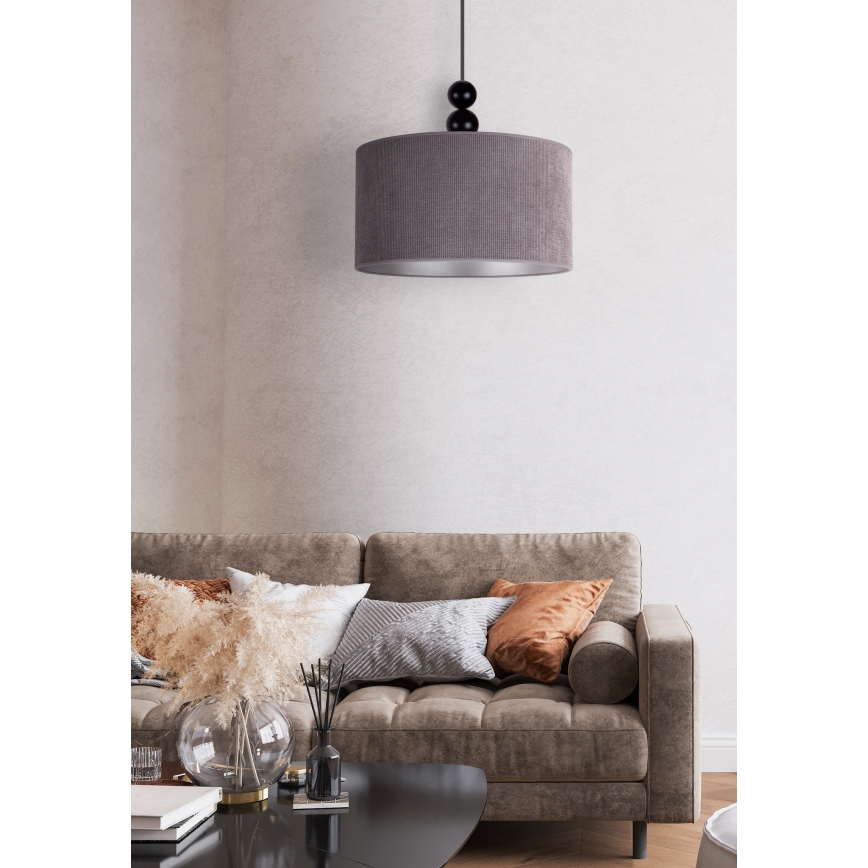 Duolla - Lámpara colgante LYON 1xE27/15W/230V diá. 40 cm gris