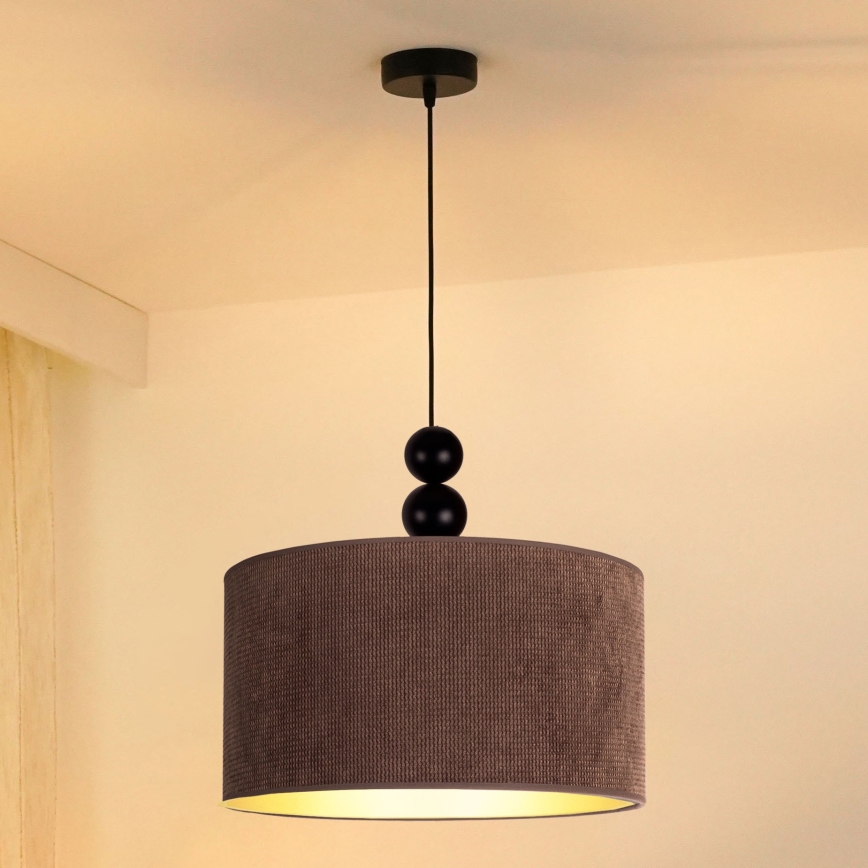 Duolla - Lámpara colgante LYON 1xE27/15W/230V diá. 40 cm marrón