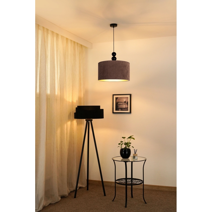 Duolla - Lámpara colgante LYON 1xE27/15W/230V diá. 40 cm marrón