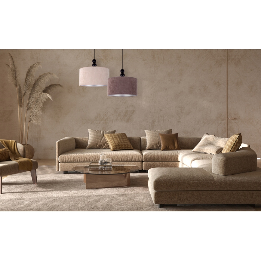 Duolla - Lámpara colgante LYON 1xE27/15W/230V diá. 40 cm marrón