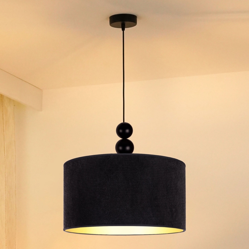 Duolla - Lámpara colgante LYON 1xE27/15W/230V diá. 40 cm negro