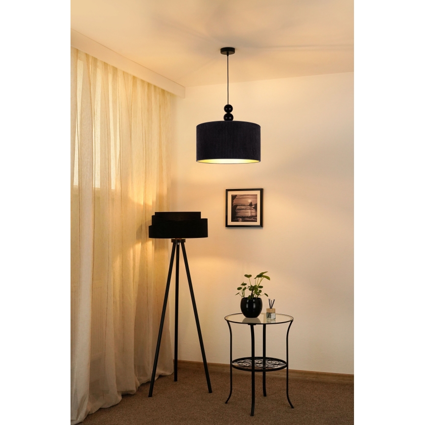 Duolla - Lámpara colgante LYON 1xE27/15W/230V diá. 40 cm negro