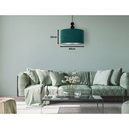 Duolla - Lámpara colgante LYON 1xE27/15W/230V diá. 40 cm verde